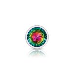 Rainbow Round Gem Silver Metal Plug - Lg - Image 6