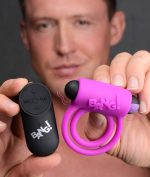 Bang - Silicone Cock Ring and Bullet With Remote Control - Purple - Image 3