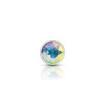 Clear Iridescent Round Gem Silver Metal Plug - Sm - Image 7