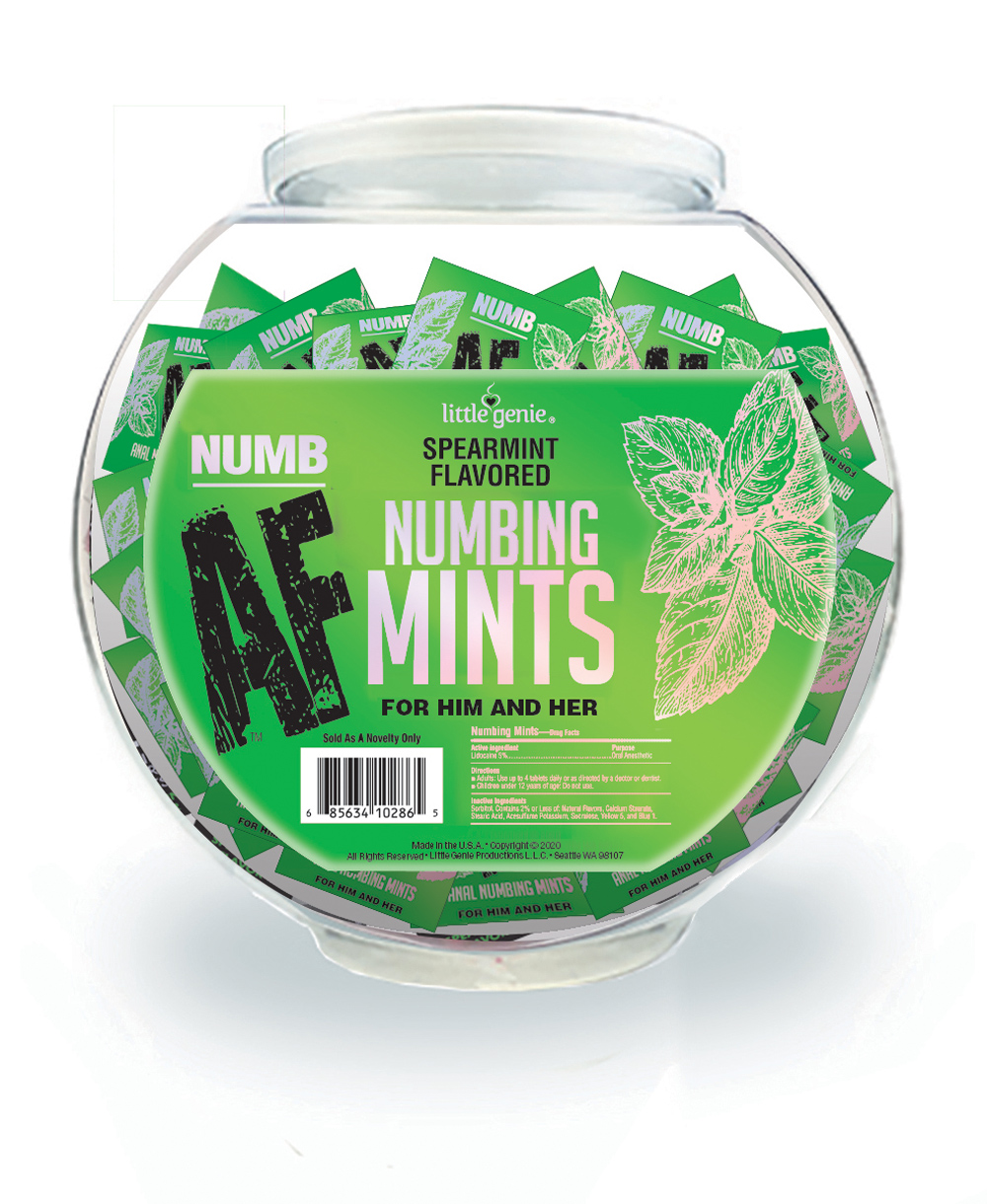 xIEjdBzR7wI7SD3qQy6eFQe9SddZo6g8 Numb Af - Spearmint Flavored Numbing Mints - Display - 100 Pcs - Image 1
