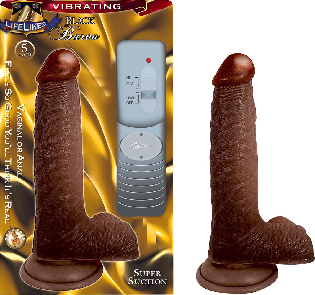 xKU2HEGk9aS0XEiKWylajJieoNrvGsPS Lifelike Vibrating Black Baron 5'' - Image 1