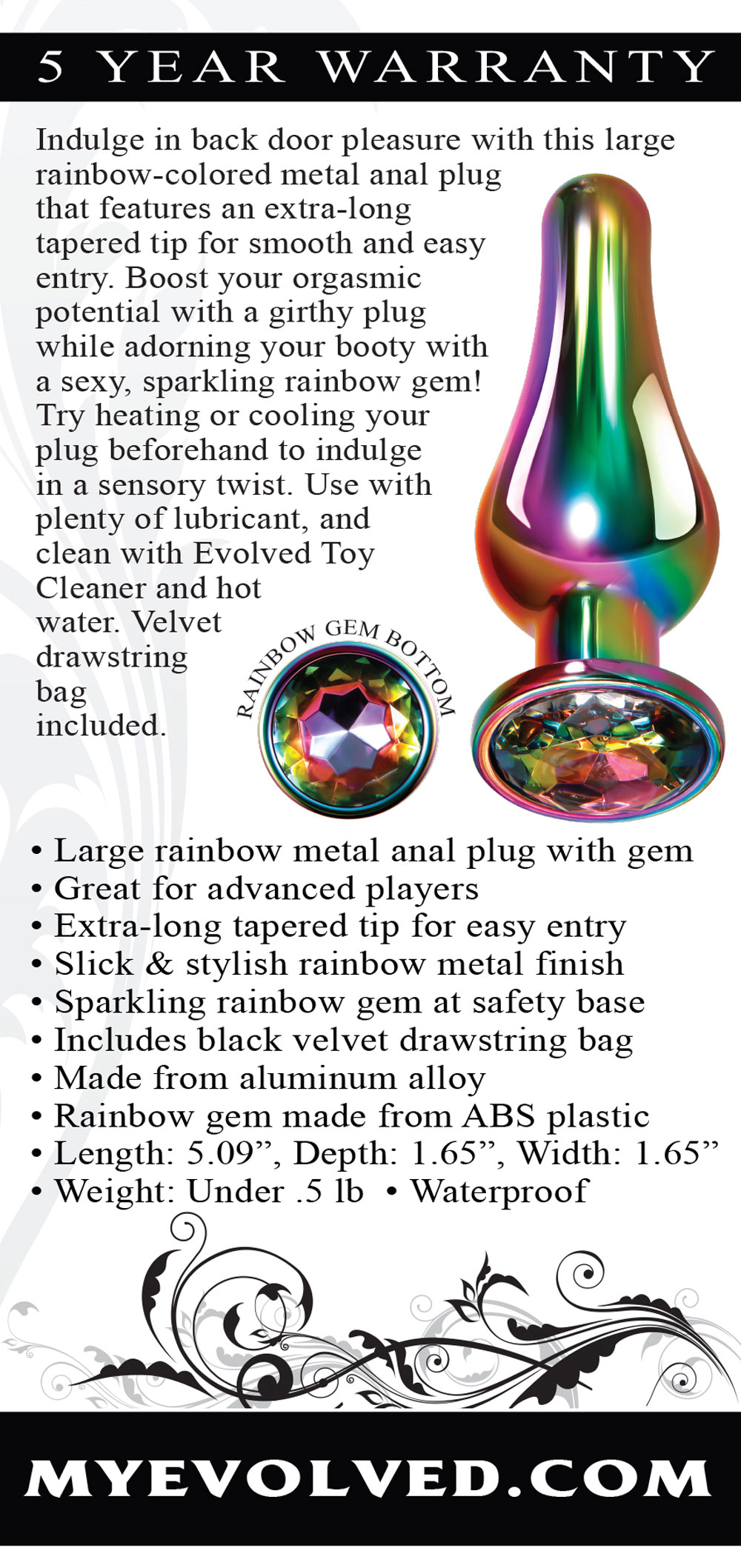 xWGjLaXxZpnRTI0V0rXVvV2rMupXGRUS Rainbow Metal Plug - Large - Image 1