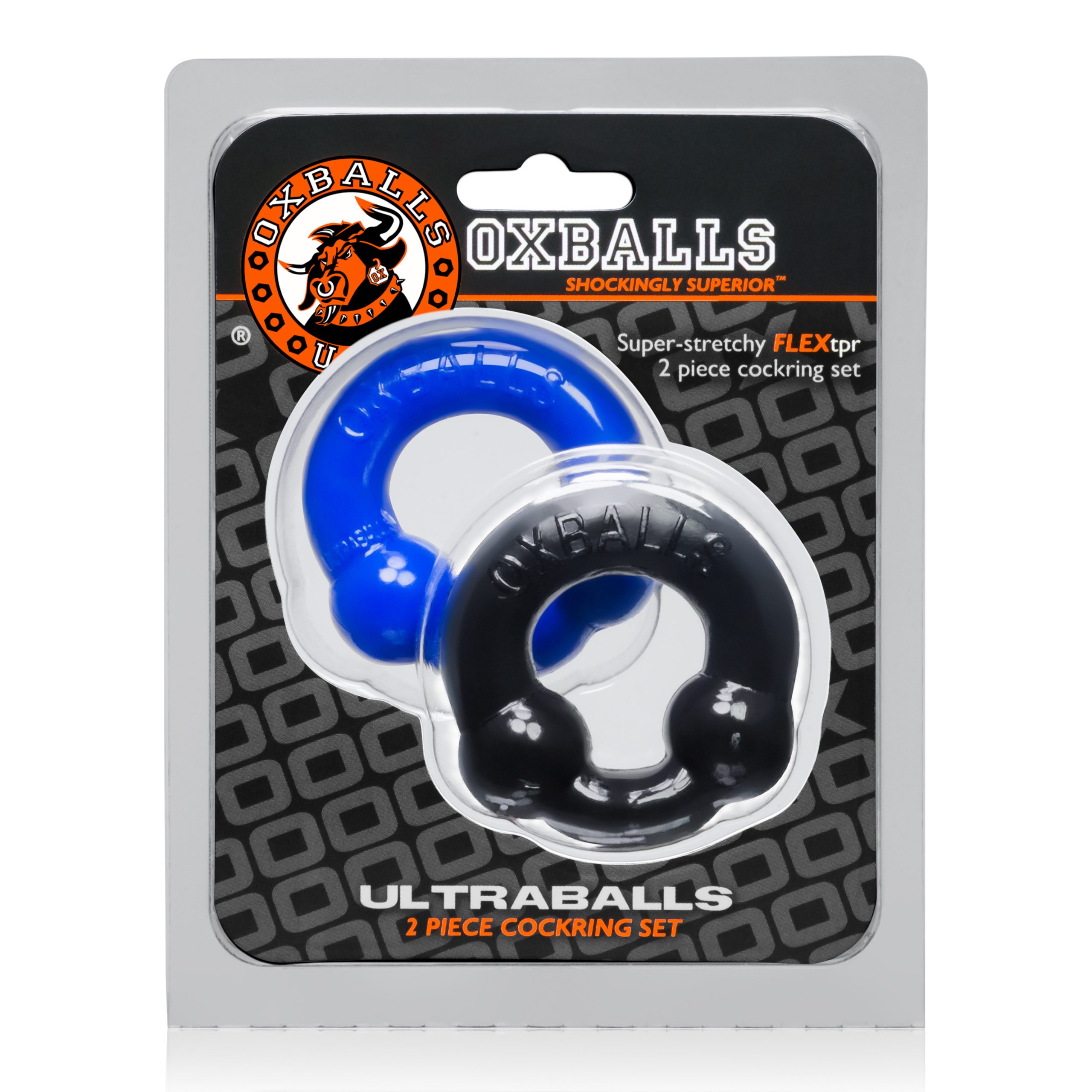 xi7709gGjH0vlSEcwu9NZqVjkNxj8CEJ Ultraballs 2- Piece Cockring Set - Black & Police Blue - Image 1