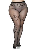 Flame Net Tights - 1x/2x - Black - Image 2