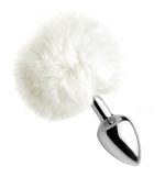 White Fluffy Bunny Tail Anal Plug - Image 2