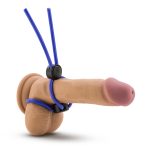 Stay Hard - Silicone Double Loop Cock Ring - Blue - Image 4
