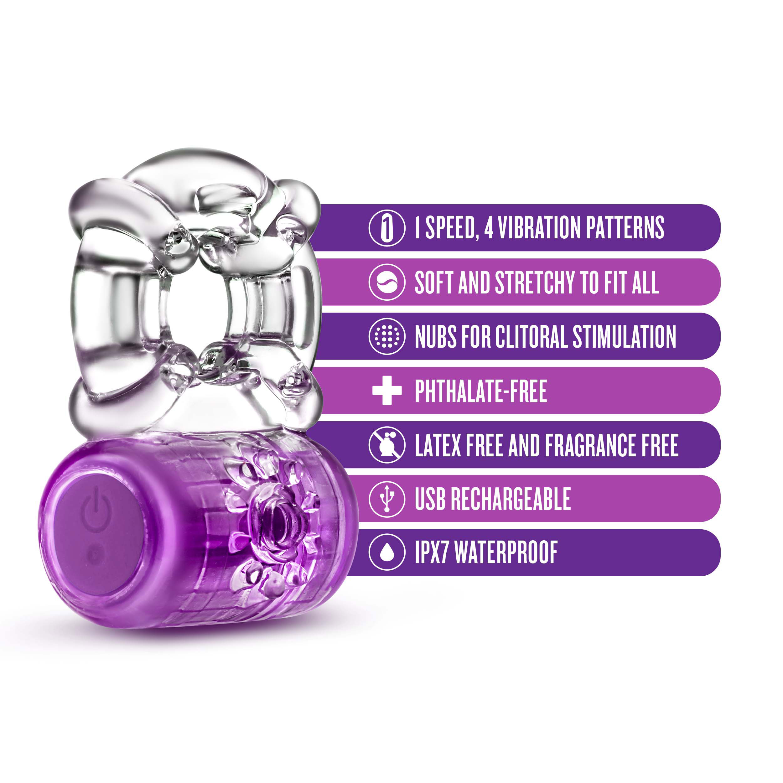 yRclhKQJlFD4uWM3WK030kOO6jV3Gunf Play With Me - Pleaser Rechargeable C-Ring - Purple - Image 1