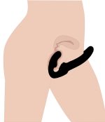 Evoke Rechargeable Vibrating Silicone Strapless Strap on - Black - Image 3