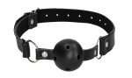 Breathable Ball Gag With Nipple Clamps - Black - Image 6
