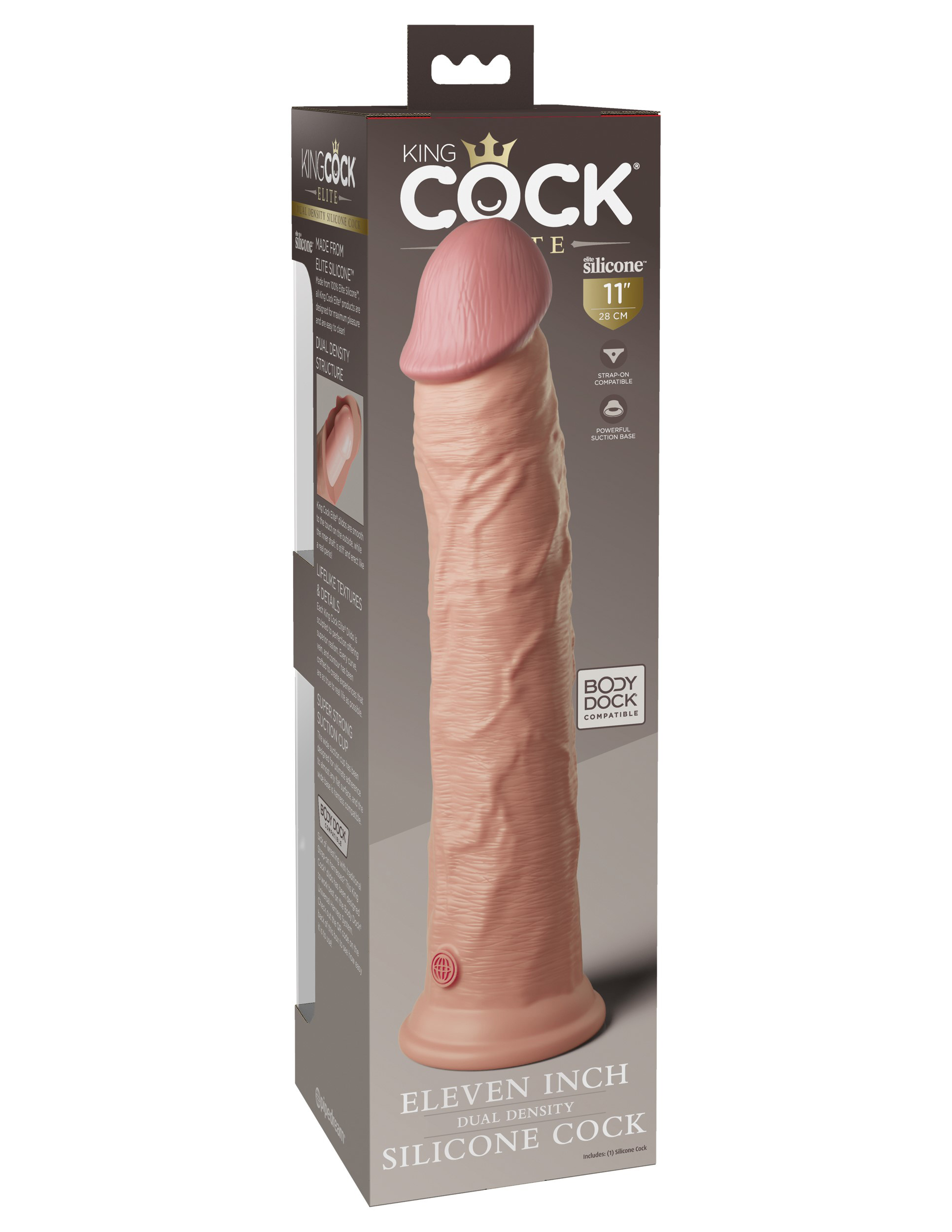 yz88LEyQ78FzsgXFBoneKZMxlEF1TPLi King Cock Elite 11 Inch Silicone Dual Density Cock - Light - Image 1