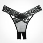 Adore Desire Dainty Sheer Crotchless Panty - One Size - Black - Image 2