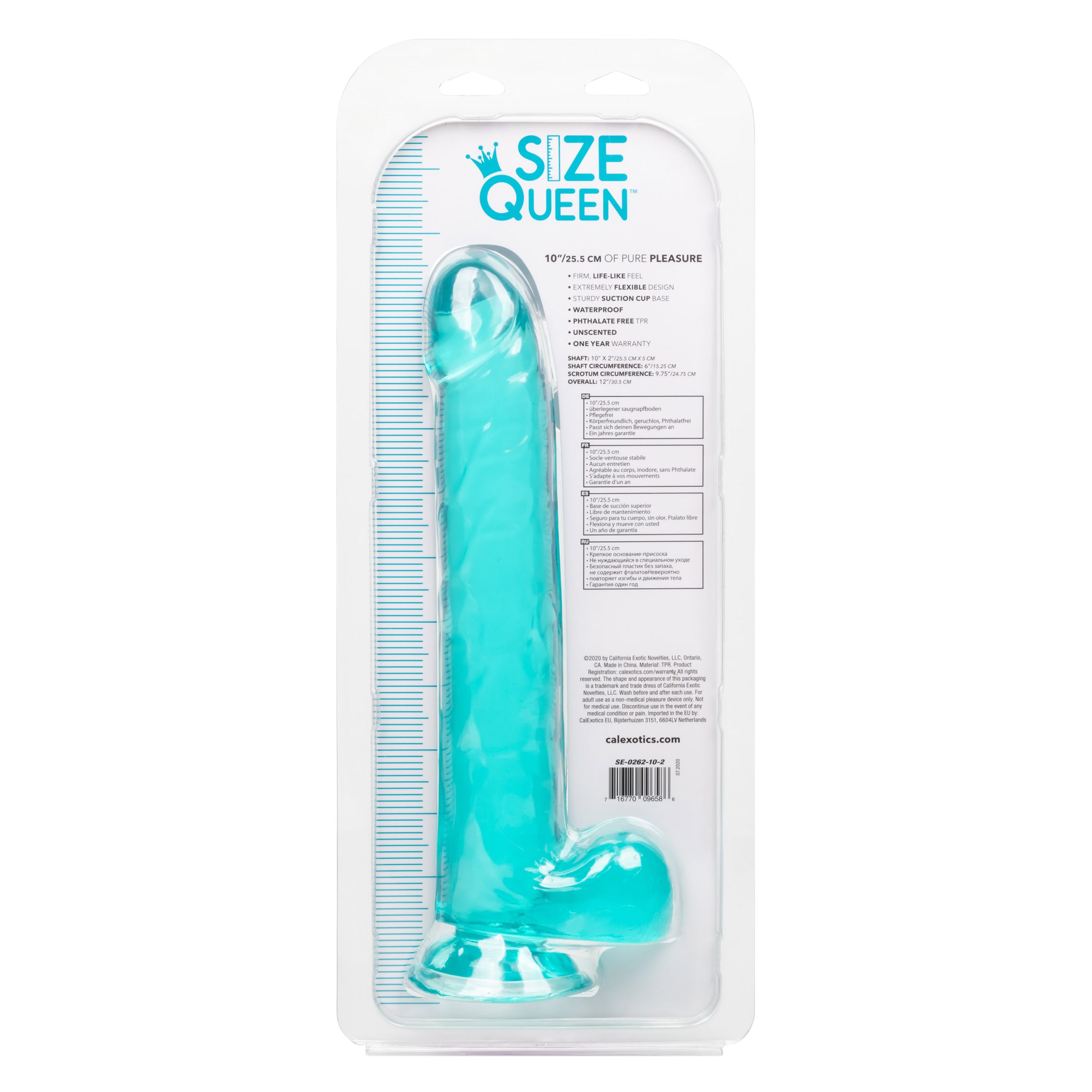 zAMHfxXoZpth3r3DOmeGWmO00Z44Fmic Size Queen 10 inch/25.5 Cm - Blue - Image 1