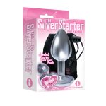 The 9's the Silver Starter Heart Bejeweled Stainless Steel Plug - Pink
