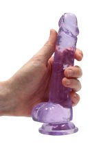 7 Inch Realistic Dildo With Balls - Purple - Image 6