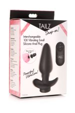 Interchangeable 10x Vibrating Small Silicone Anal Plug With Remote