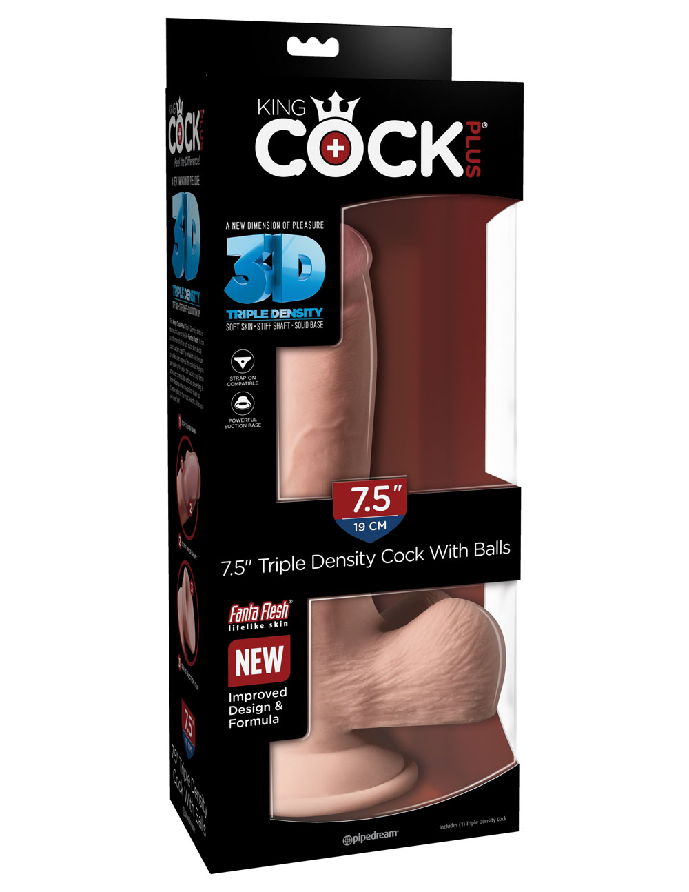 zat0BSdchmyOW2Krnxp2ZZ6LOQRO7j21 King Cock Plus Triple Density 7.5 Inch Cock With Balls - Flesh - Image 1