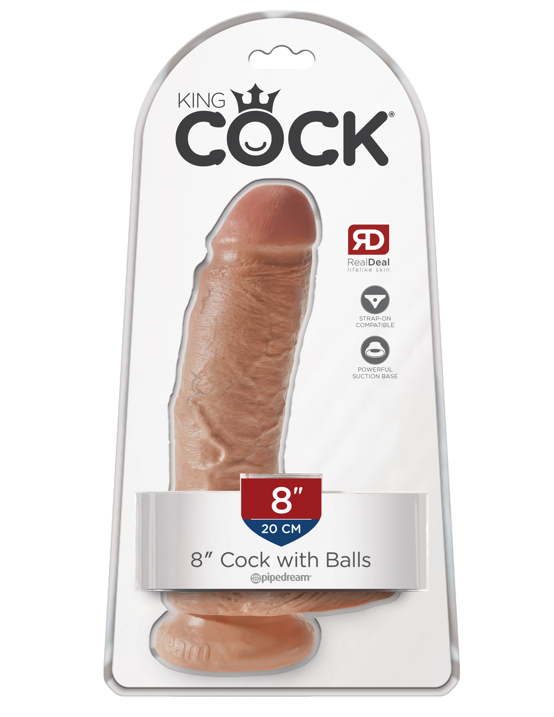zd7Z4hP7YzU1h4h5cCoJlJl7Qg26vneb King Cock 8 Inch Cock With Balls - Tan - Image 1