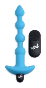 Bang - Vibrating Silicone Anal Beads and Remote Control - Blue - Image 4